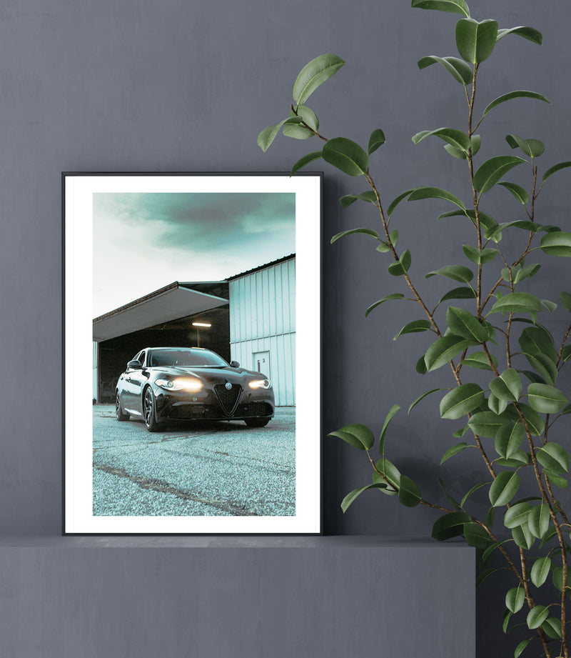 Alfa Romeo Giulia Poster, Sports Car Wall Art, Car Wall Decor