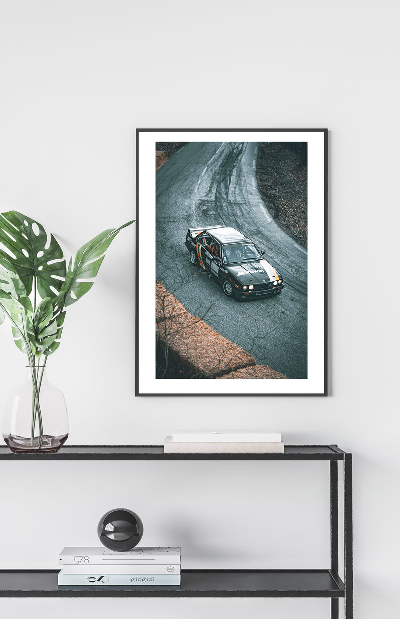 BMW E30 Poster, Vintage Photography, Classic Car Wall Art