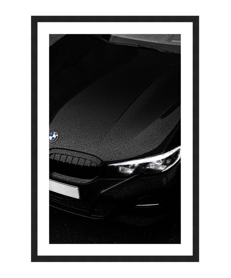 Black BMW Hood Poster, Car Wall Art