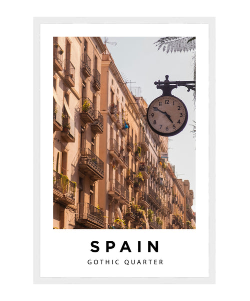 Barcelona Gothic Spain Poster, Cityscape Wall Art