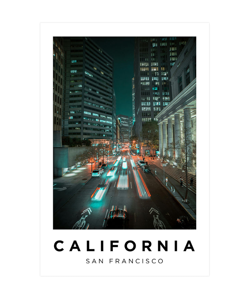 San Francisco City in California Poster, Highway Wall Art, San Francisco City in California Photograph Print