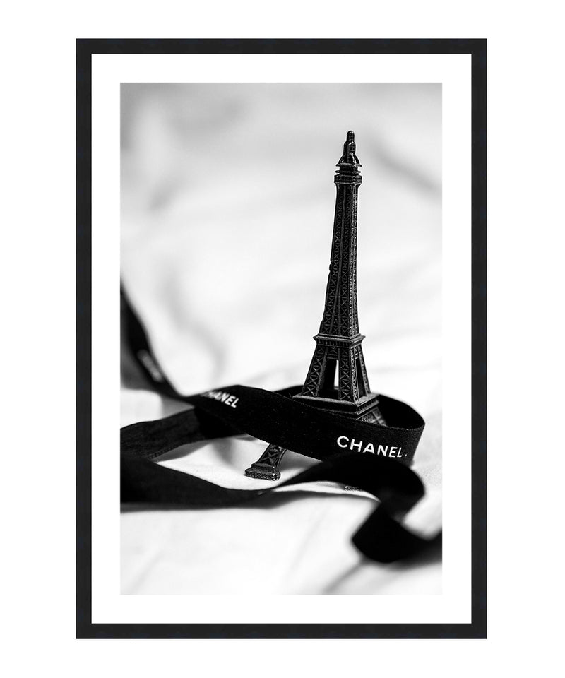 Chanel Eiffel Tower Black and White Poster, Fashion Wall Art