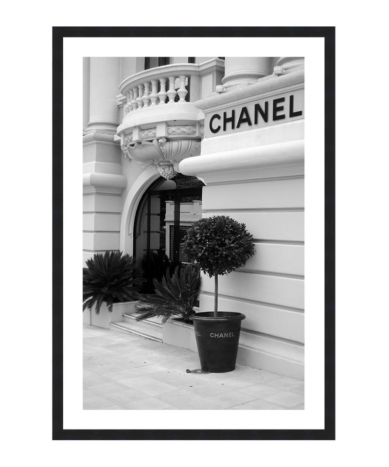 Chanel Building Black and White Poster, Fashion Wall Art