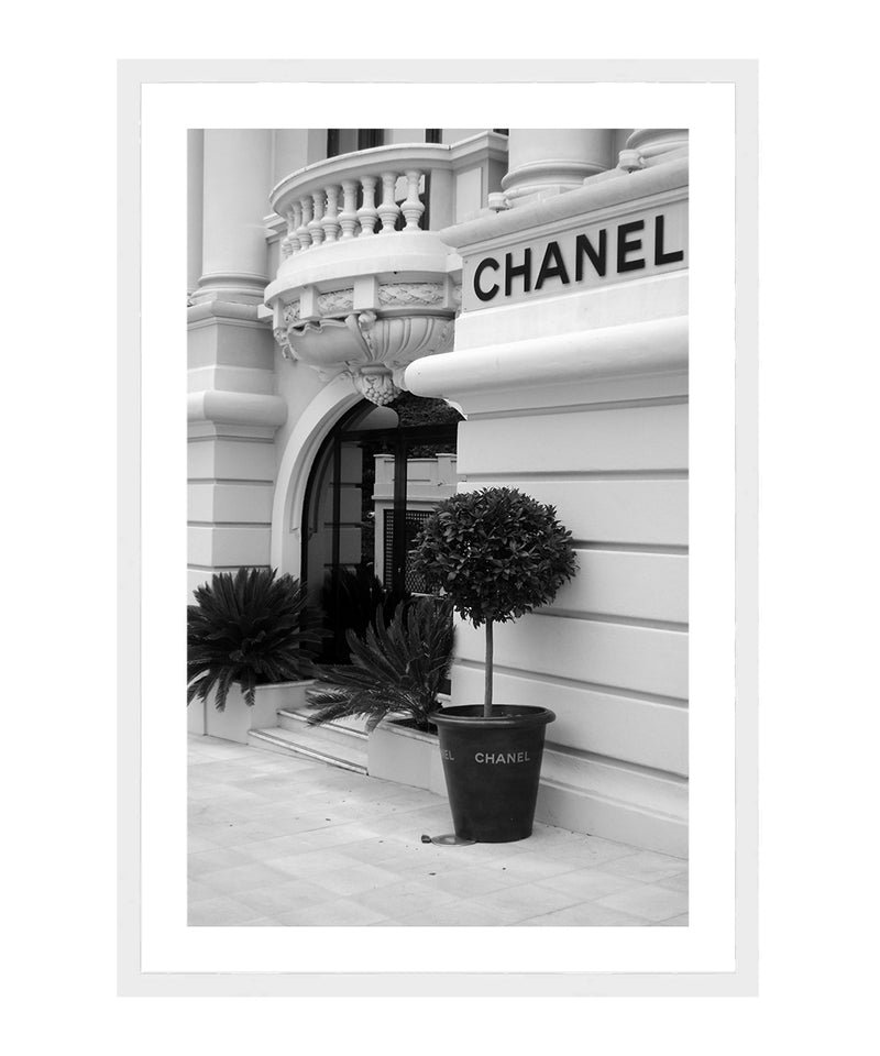 Chanel Building Black and White Poster, Fashion Wall Art