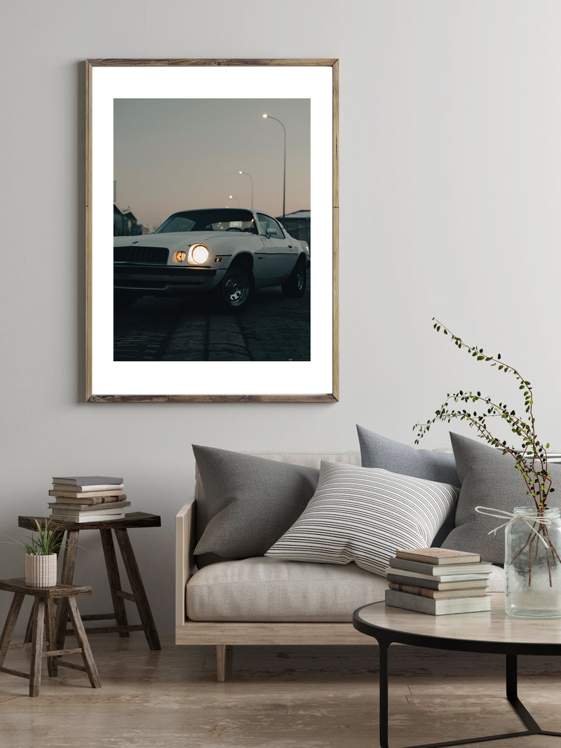 Chevrolet Camaro Classic Poster, Car Wall Art, Black and White Print