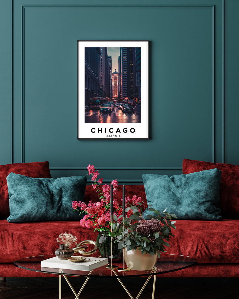 Chicago, Illinois USA Poster, City Wall Art