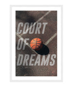 Court of Dreams Poster, Basketball Sports Typography Wall Art, Motivational Print
