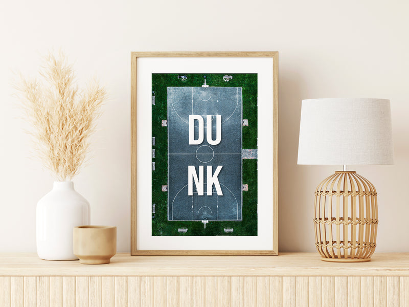 Dunk Poster, Basketball Sports Typography Wall Art, Motivational Print