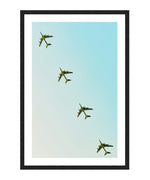 Four Airplane Poster, Airplane Photograph Print