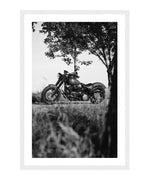 Harley Davidson Motorcycle Poster, Motorcycle Wall Art, Black and White Print