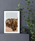 Herd of Elephants Poster, Animal Wall Art
