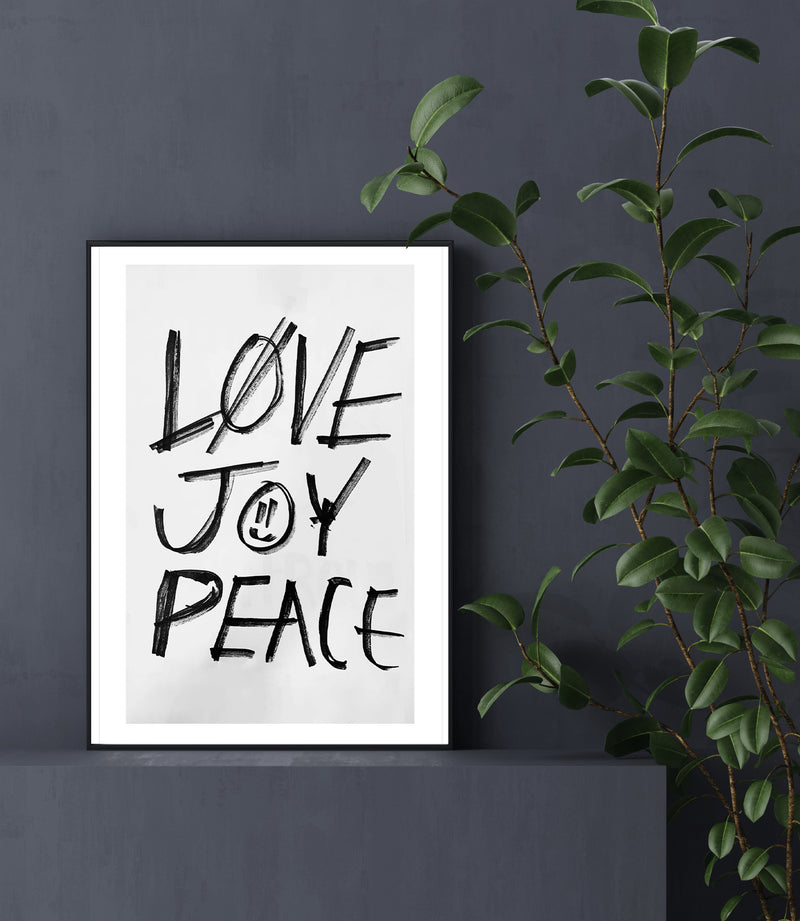Love, Joy, Peace Poster, Home Typography Wall Art