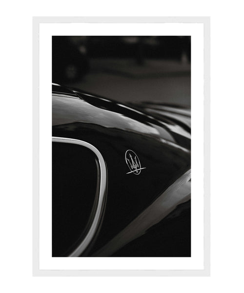 Maserati Classic Poster, Maserati Car Wall Art,  Black and White Car Print