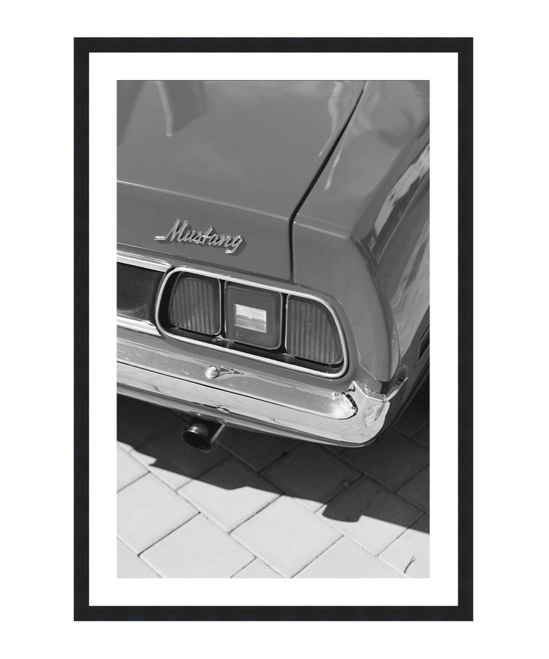 Mustang Classic Poster, Car Wall Art, Black and White Print