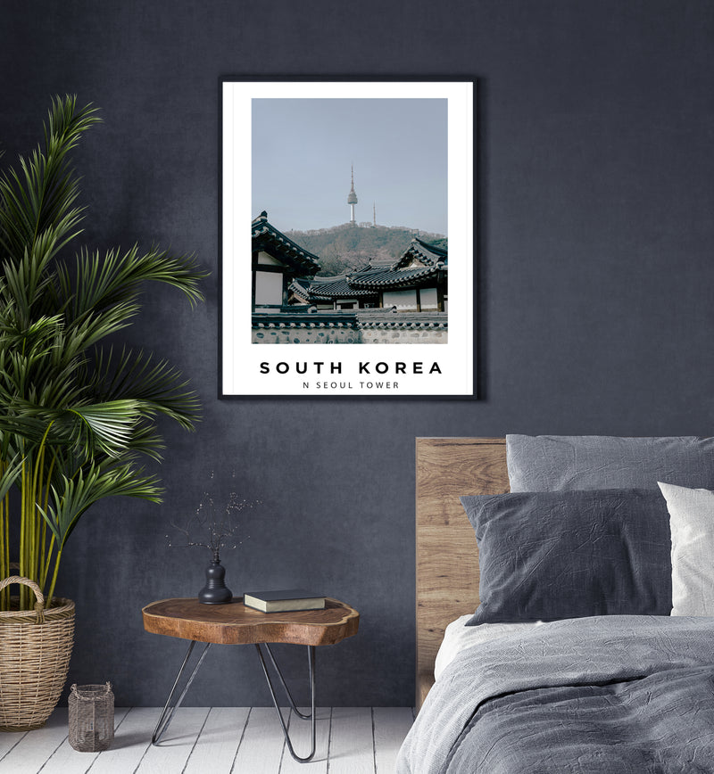 N Seoul Tower South Korea Poster, City Wall Art