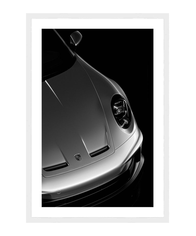 Porsche 911 GT3 Poster, Car Wall Art, Black and White Print