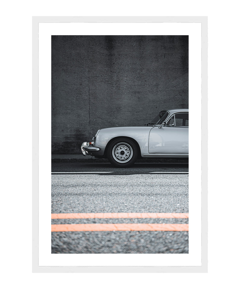 Porsche Poster, Car Wall Art, Black and White Print