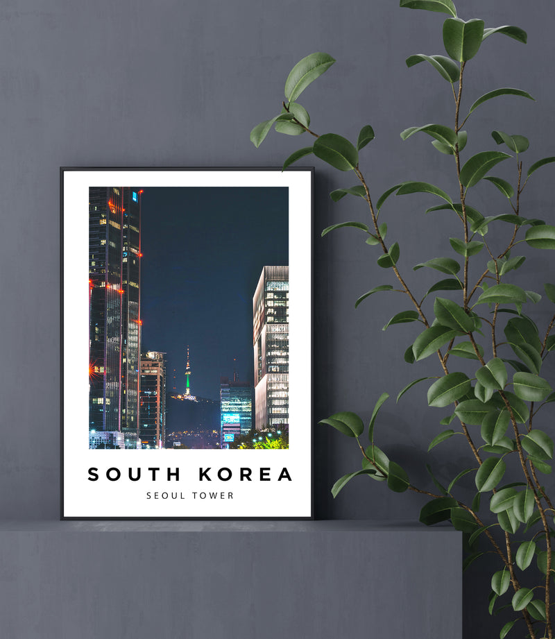 South Korea Seoul Tower Poster, City Wall Art