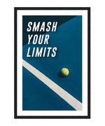 Smash Your Limits Poster, Tennis Sports Typography Wall Art, Motivational Print
