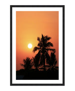 Sunset over Palm Tree Poster, Palm Tree Wall Decor Print, Palm Tree Wall Art