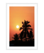 Sunset over Palm Tree Poster, Palm Tree Wall Decor Print, Palm Tree Wall Art