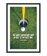 The Most Important Shot In Golf Is The Next Poster, Golf Typography Wall Art, Ben Hogan Motivational Print