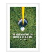 The Most Important Shot In Golf Is The Next Poster, Golf Typography Wall Art, Ben Hogan Motivational Print