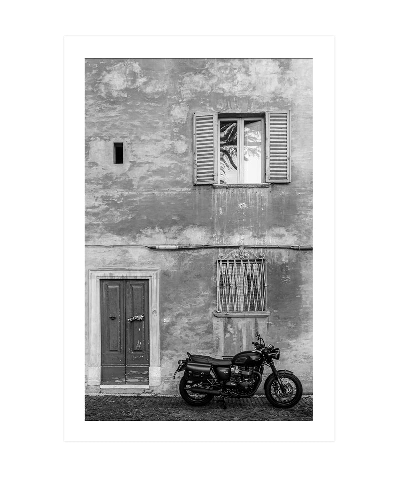 Triumph Motorcycle Poster, Motorcycle Wall Art, Black and White Print