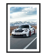 White GT 4rs Poster, Vintage Mustang Photography, Classic Car Wall Art