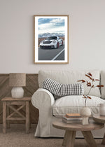 White GT 4rs Poster, Vintage Mustang Photography, Classic Car Wall Art