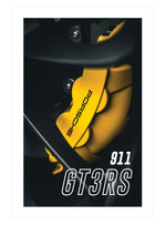 Porsche 911 GT3RS Wheel Poster, Carrera Wall Art, Porsche Brake Decor