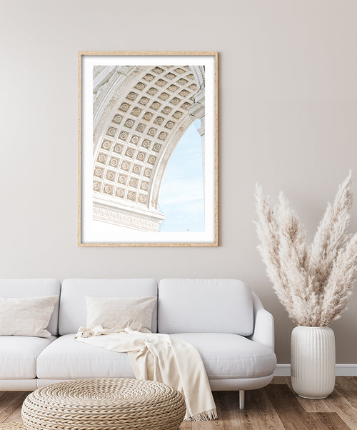 Beige Arch Poster, Arch Photography Wall Art, Architecture Poster