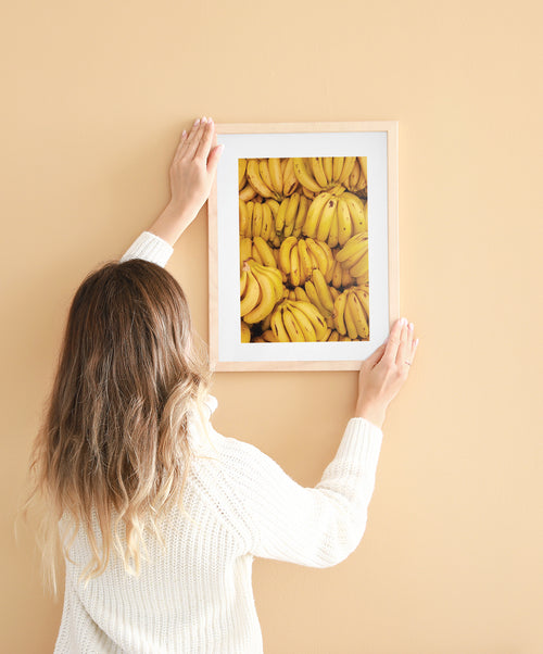 Banana Poster, Yellow Fruit Decor Print, Banana Fruit Wall Art