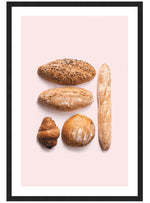Bread Collection Poster, Bread Photography Wall Art, Bread Kitchen Print