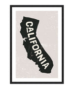 California State Shape Typography Poster, California Type Wall Art Print