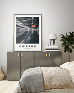Chicago Train Poster, Chicago Street Wall Art, Chi Town Railway Photography Print