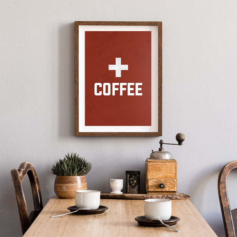 Red Coffee Aid Poster, Coffee Wall Art, Coffee Kitchen Print