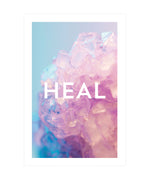 Crystal Healing Poster, Crystal Wall Art, Pink Crystal Heal Wall Decor Print
