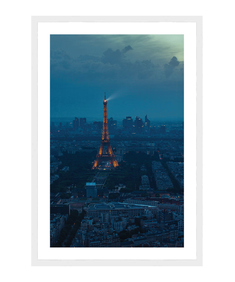 Eiffel Tower at Dusk Poster, Paris Wall Art, France Travel Wall Decor