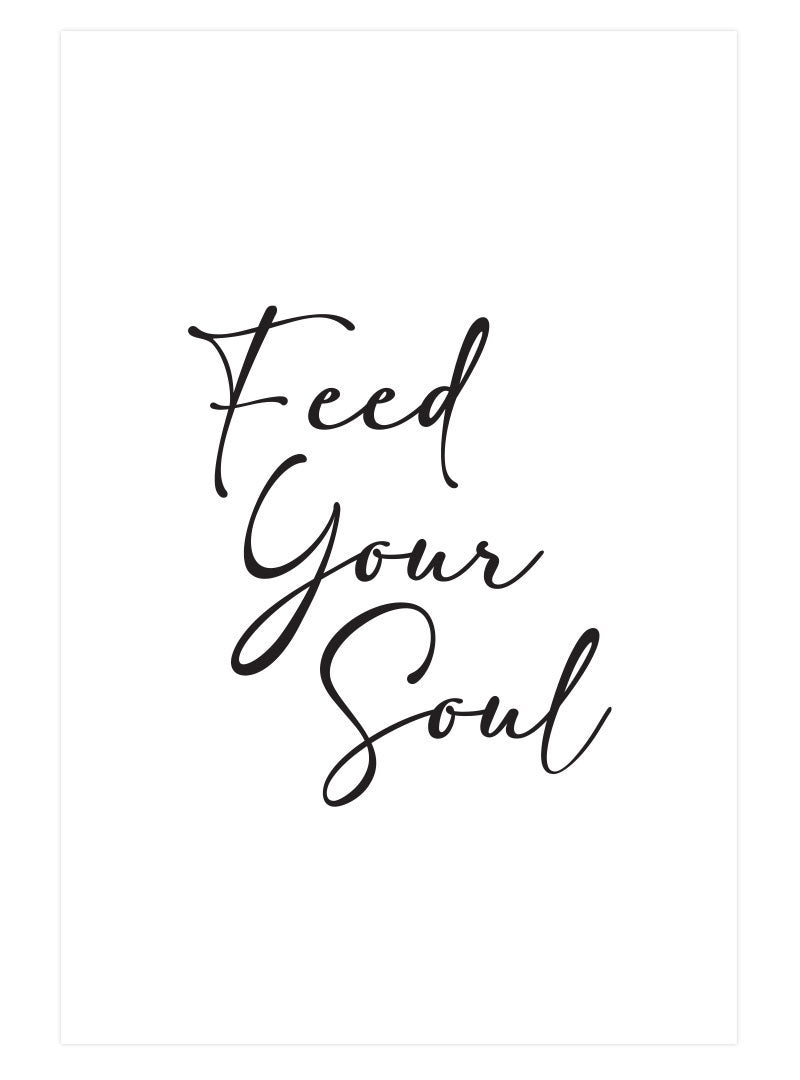Feed Your Soul Poster, Foodie Wall Art, Kitchen Decor, Dining Room Print