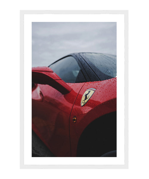 Classic Red Ferrari Poster, Car Wall Art