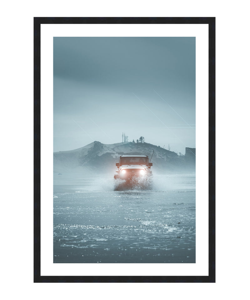 Jeep Off Road Beach Poster, Jeep Wrangler Wall Art, Jeep Photograph Print