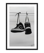 Black and White Jordan Sneakers Poster, Jordans Wall Art, Shoes Wall Decor
