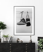 Black and White Jordan Sneakers Poster, Jordans Wall Art, Shoes Wall Decor