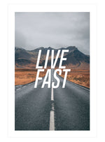 Live Fast Poster, Life Quote Wall Art, Garage Decor Wall Print