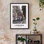 London Taxi Street Print, England Street Wall Art, Taxi Cab Photograph Print