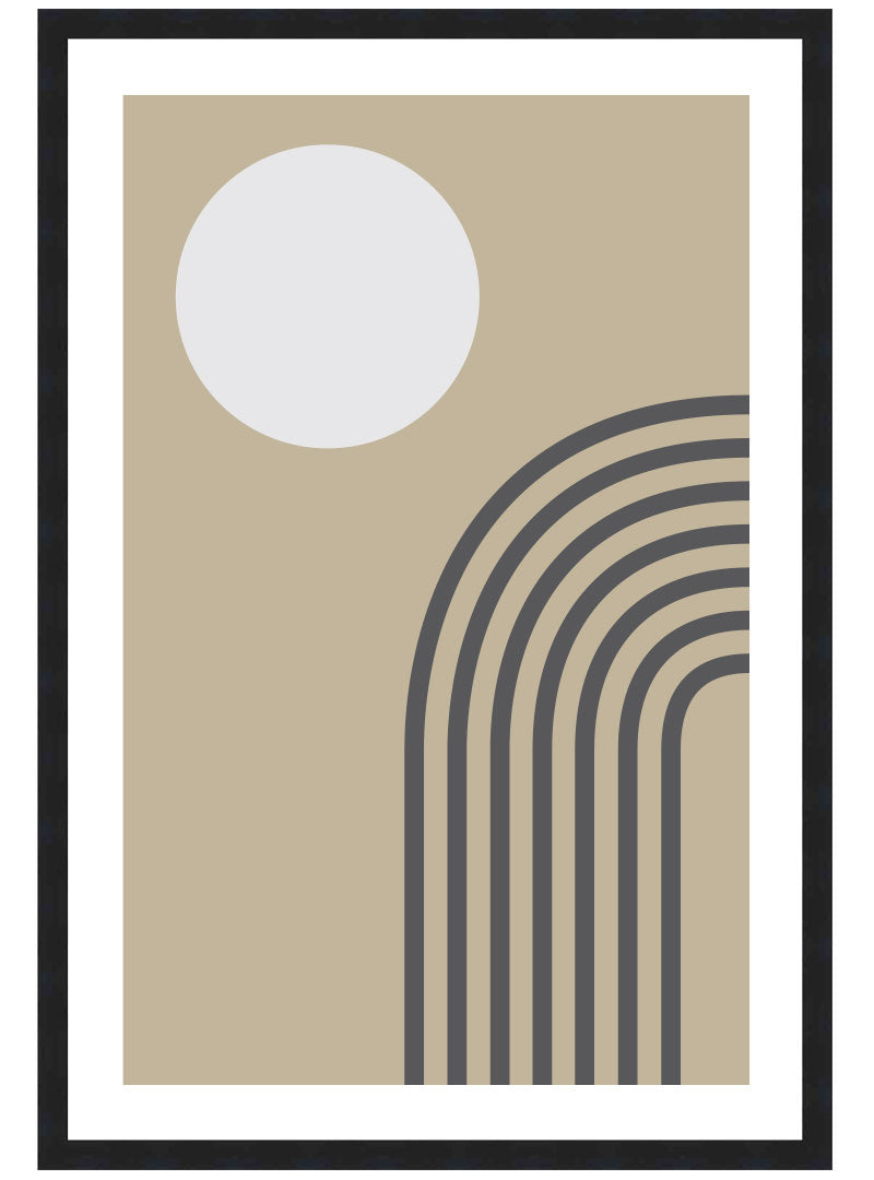 Mid Century Abstract Line Art No. 1 Poster, Earthy Modern Shape Wall Art, Abstract Print