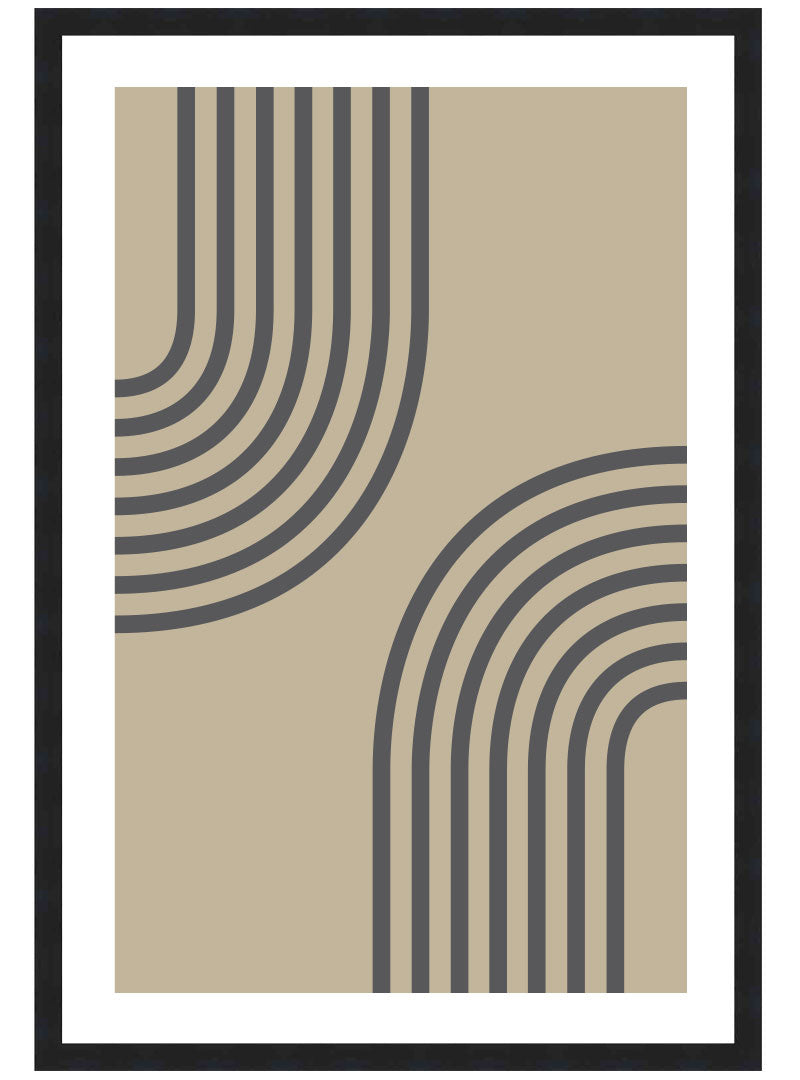 Mid Century Abstract Line Art No. 2 Poster, Earthy Abstract Wall Art, Modern Print