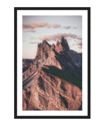 Mount Seceda in Italian Dolomites Photography Poster, Mountain Hiking  Wall Art