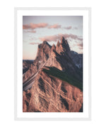 Mount Seceda in Italian Dolomites Photography Poster, Mountain Hiking  Wall Art